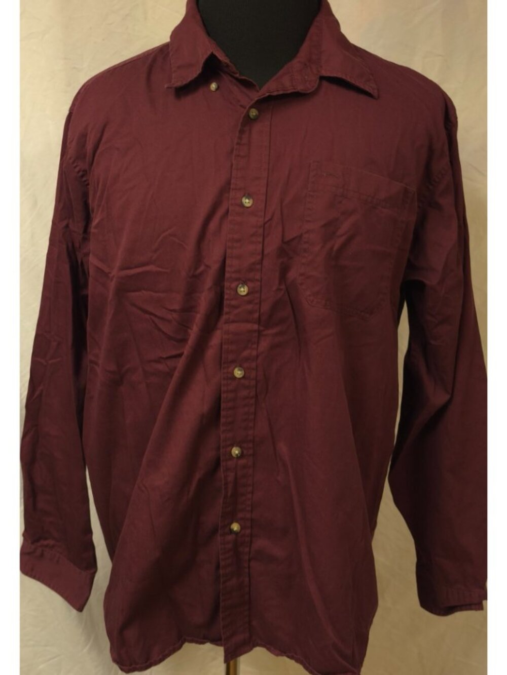 Wrangler Authentics Mens XL Purple Long Sleeve Button Down Western Shirt